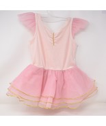 Girls American Girls Bitty Baby Pink Tut Dance Dress Leotard Pink Gold T... - £34.90 GBP