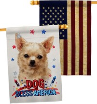 Patriotic Apple Head Chihuahua House Flag-Pack Dog Puppy Spoiled Paw Canine Fur  - £32.42 GBP