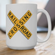 Railroad Crossing Train Coffee Cup Mug 15 OZ - $9.49