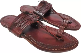 Herren Kolhapuri Weiches Leder Chappal Handgefertigt Flach HT5 Ethno Sandalen US - £29.81 GBP