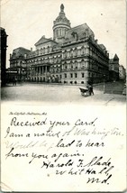 Vtg Cartolina 1906 Città Hall - Baltimore Md - Udb - Murray Jordan Pub N17 - £6.18 GBP