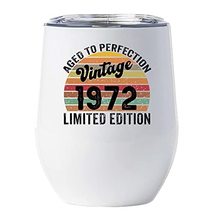 Vintage 1972 Wine Tumbler 12oz With Lid Gift 50 Years Old Aged To Perfection 50t - £17.87 GBP