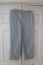 KENAR STYLISH WHITE/BLUE STRIPES WOMEN PANTS SUMMER SIZE 6 (NWOT) - £7.74 GBP