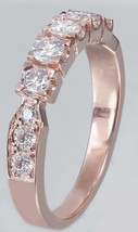 Demi Éternité Mariage Bague Anneau 2ct Moissanite Rond Diamant 10k or Rose - £251.03 GBP