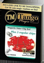 Magnetic Poker Chip Red plus 3 regular chips (PK003R) by Tango Magic - Trick - £23.34 GBP