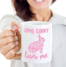 Some Bunny Loves Me - Pink Rabbit Hearts Daughter Granddaughter Gift Mug - £15.19 GBP