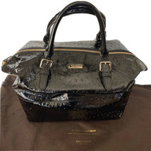 Kate Spade Black Patent Leather embossed Satchel Shoulder Bag Purse 2 ha... - £102.08 GBP