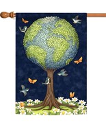 109147 Earth Tree Earth Flag 28x40 Inch Double Sided Earth Garden Flag f... - $47.57