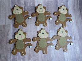 Monkey Felt Themed Painted Wood Accents Craft Supply Arts&amp;Crafts - £16.54 GBP