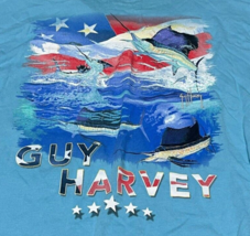 Guy Harvey Short Sleeve TShirt Men X-Large Blue Sailfish Swordfish Fishing Dad - £14.88 GBP