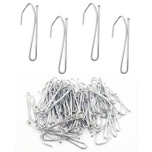 60Pcs Stainless Steel Drapery Hook And Pin For Pleated Drapes Deep Prong... - £13.47 GBP