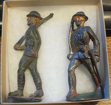 2 Toy Soldiers Lead circa 1935-42 Grey WW1 Figures with Rifles -Two Different - £14.74 GBP