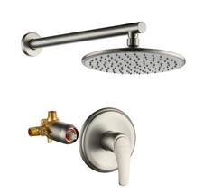 1-Spray Patterns with 3.4 GPM 9in. Wall Mount Rain Fixed Shower Head - £44.83 GBP