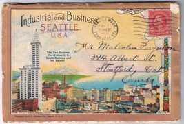 Washington Postcard Fold Out Seattle Industrial &amp; Business Grand Trunk Dock 1924 - £3.87 GBP