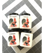 Vintage 1950s McKee Tipp City Rooster 4 Piece Milk Glass Spice Set Black... - €34,28 EUR