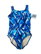 NEW Amoena Women&#39;s One Piece Swimsuit Bathing Suit Size 14 Riverside Blue NWT - £29.73 GBP