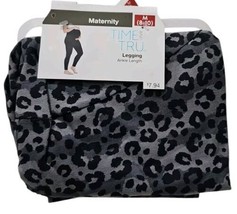 Time &amp; Tru Maternity Legging Gray Black Leopard Print Ankle Length M 10-14 - $7.91