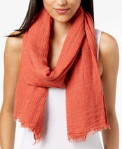 Steve Madden Womens Solid Crinkle Scarf Color Orange Size One Size - £24.92 GBP