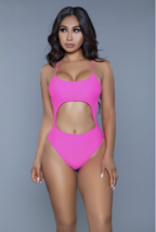 1 Piece. High waisted bottom swimsuit with lace up backless detail and m... - £38.53 GBP