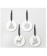 Hearth And Hand Magnolia Set Of 4 Porcelain Ornaments New In Box - $9.89