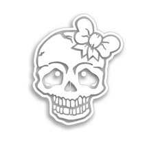 Skull With Bow Decal Bad Motorcycle Biker Chick sticker Motorcycle Trailer PS - £7.93 GBP