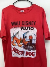 Walt Disney Pluto Rescue Dog Lrg Men’s T Shirt Red - £23.64 GBP