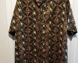 Cooke Street Honolulu Tribal Geometric Hawaiian Shirt Men&#39;s 2XL Black Br... - $31.68