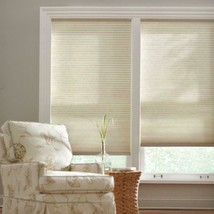 CUSTOM CUT Home Decorator Parchment 9/16 in Cordless Light Filtering Cell Shade - £14.94 GBP+