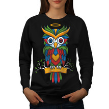 Wellcoda Bright Colorful Owl Womens Sweatshirt, Nature Casual Pullover Jumper - £23.30 GBP+