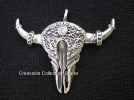 Vintage Sterling Silver 925 Steer Cow Buffalo Bull Skull Pendant - $41.42