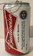 Budweiser Beer Can Ornament Frosted Bow Tie Logo NEW  Great Gift for Bud... - £6.32 GBP