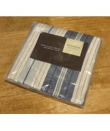 Sonoma Life &amp; Style - Bridgeport Stripe Blue  Cream Fabric SHOWER CURTAIN - $460.63 MXN
