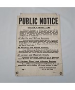 Vintage 1945 City of New York Dept of Transportation Public Notice Poste... - $285.99