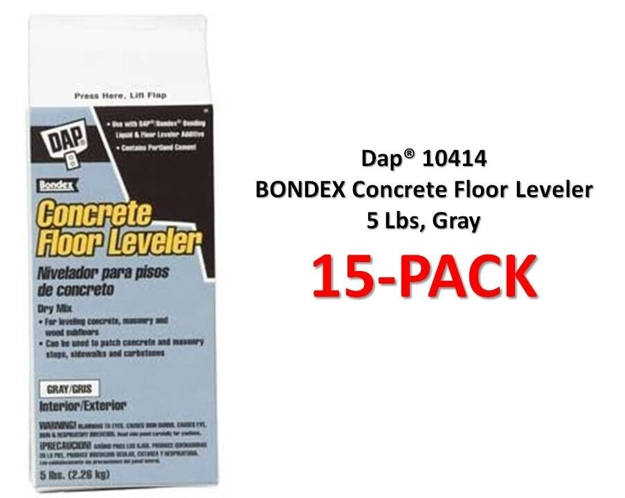 Dap ® 10414 BONDEX Concrete Floor Leveler ,5 Lbs, Gray, 15-PACK - $178.20