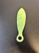 Vtg Pearl Green &amp; Yellow Celluloid Shoe Horn 4-15/16” - $11.39