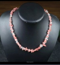 Rose Quartz  Chips 18” Chip Necklace   Free shipping - $12.89