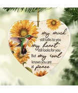 Christmas Memorial Ornament, Hummingbird Sunflower, Holiday Sympathy Gift - $16.99