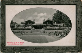 Vtg Postcard Burlingame California CA - Resience of Henry P Bowie PNC Glosso UNP - £30.93 GBP