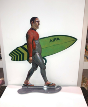 DAVID GERSTEIN hand made Pop art Metal sculpture  &quot; Walking Surfer &quot; - £223.39 GBP