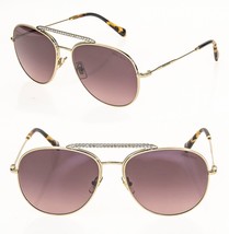 Miu Miu Societe MU53VS Crystal Gold Pink Strass Aviator Metal Sunglasses 53V - £266.68 GBP
