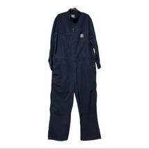 Men&#39;s Carhartt Flame Resistant Coveralls Navy Size 48R - £78.56 GBP