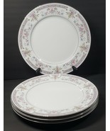 3-Melody 7101 Fine China Floral Pattern 10.25&quot; Dinner Plates White &amp; Lav... - £22.20 GBP