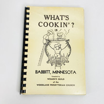 What’s Cookin Babbitt MN Woodland Presbyterian Church Spiral Bound Cookbook 1956 - £10.92 GBP