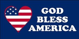 AES Wholesale Lot 6 God Bless America American Flag Heart Decal Bumper Sticker - £7.15 GBP