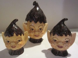 Vintage Pixie elf salt and pepper / sugar bowl - $57.00