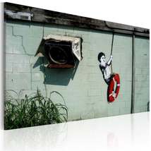 Tiptophomedecor Stretched Canvas Street Art - Banksy: Boy On A Swing - Stretched - $79.99+