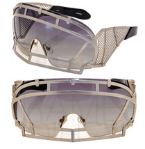 KTZ x Linda Farrow Football Helmet Sunglasses Gold Grey Gradient KTZ1 - £233.13 GBP