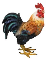 Rustic Western Country Farm White Breasted Chicken Rooster Figurine 5.25... - $15.99
