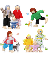 10 Pcs Wooden Dollhouse Set of Mini People Figures Dollhouse Dolls Woode... - £18.03 GBP