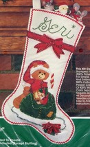 Bucilla Christmas Stocking Santa Bear Jeweled Stitchery NOS Unopened Kit - $39.59